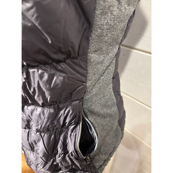 Down Puffer Vest Gilet Women's Small S Gray Grey Stretch Running Hiking Zip - Picture 3 of 9